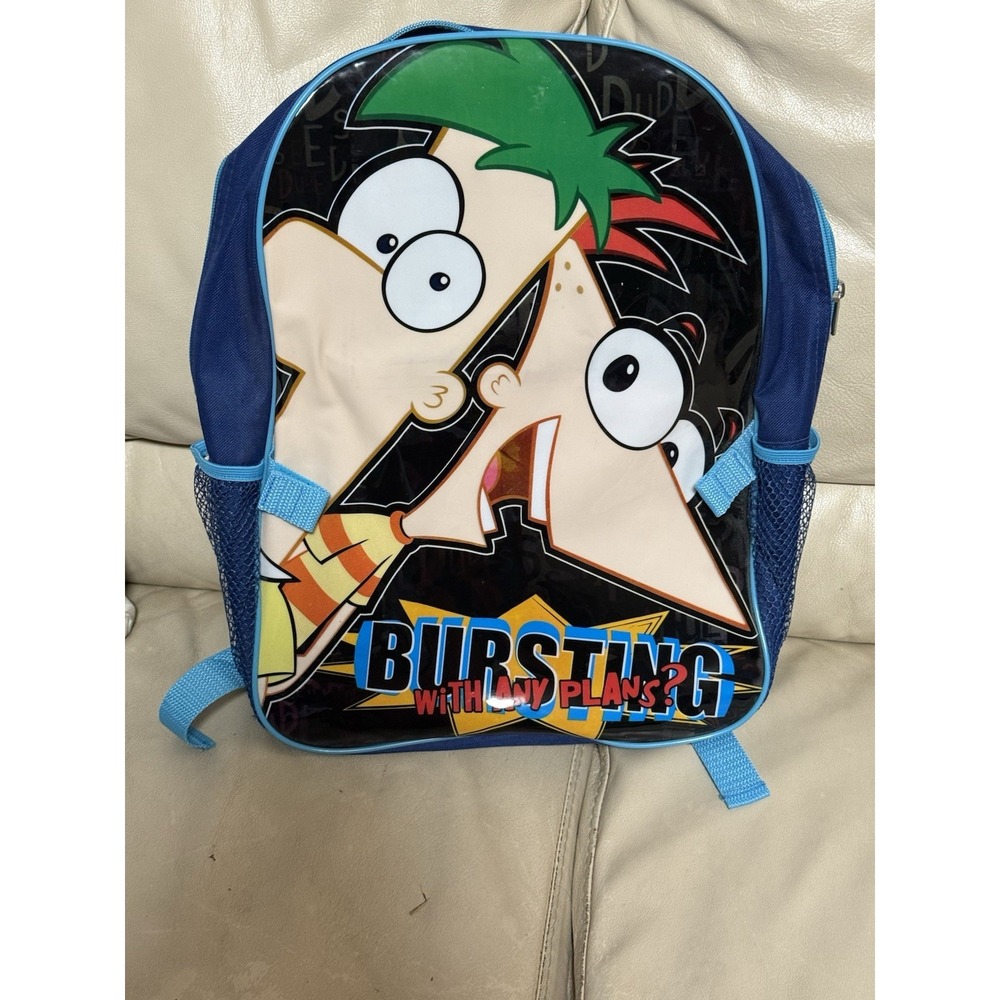 Phineas and Ferb So What do You Wanna‎ do Now? Full Size Backpack (16in)